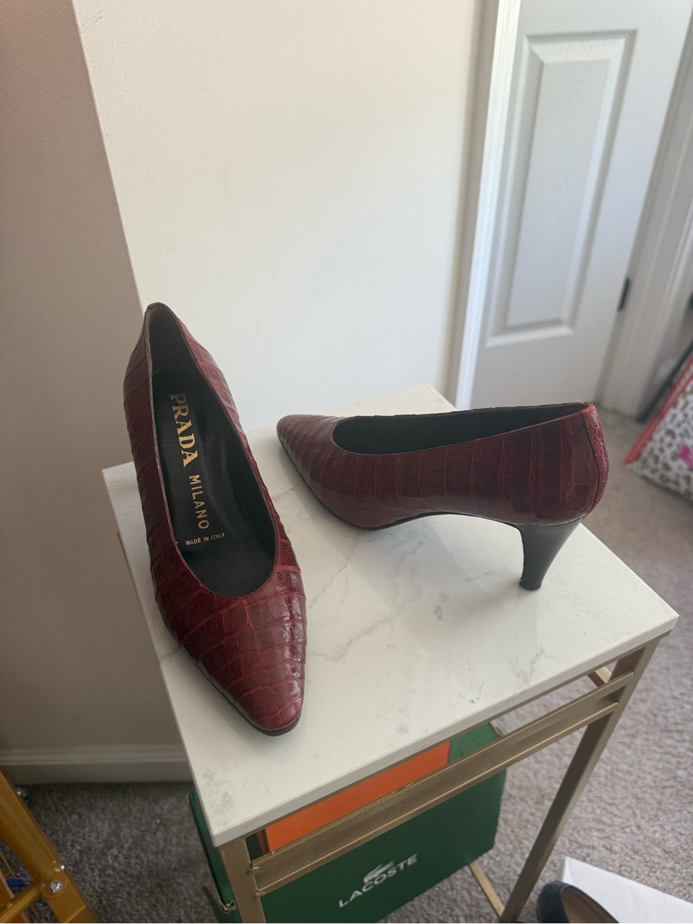 Vintage Prada red croc 🐊 Heels